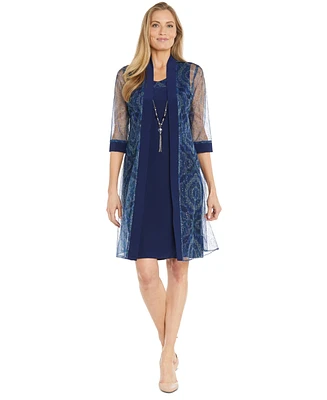 R & M Richards Petite Sleeveless Dress Open-Front Jacket