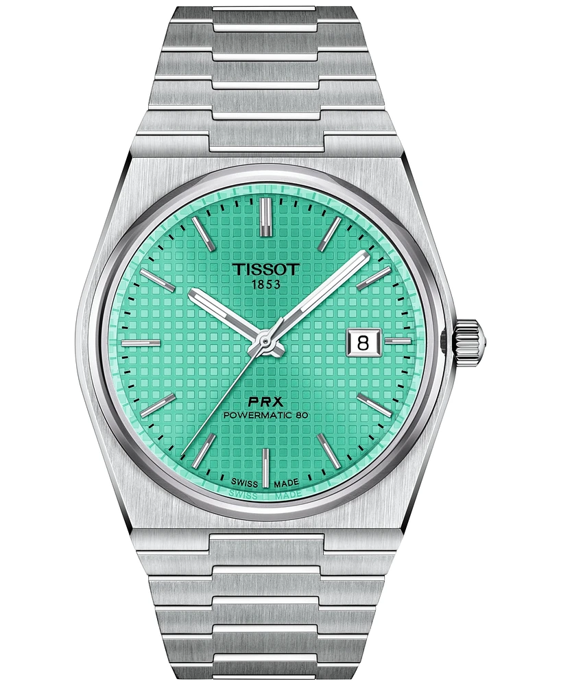 Tissot Men's Swiss Automatic Prx Powermatic 80 Stainless Steel Bracelet Watch 40mm