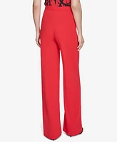 Halston Women's Easy Mid-Rise Pull-On Wide-Leg Pants