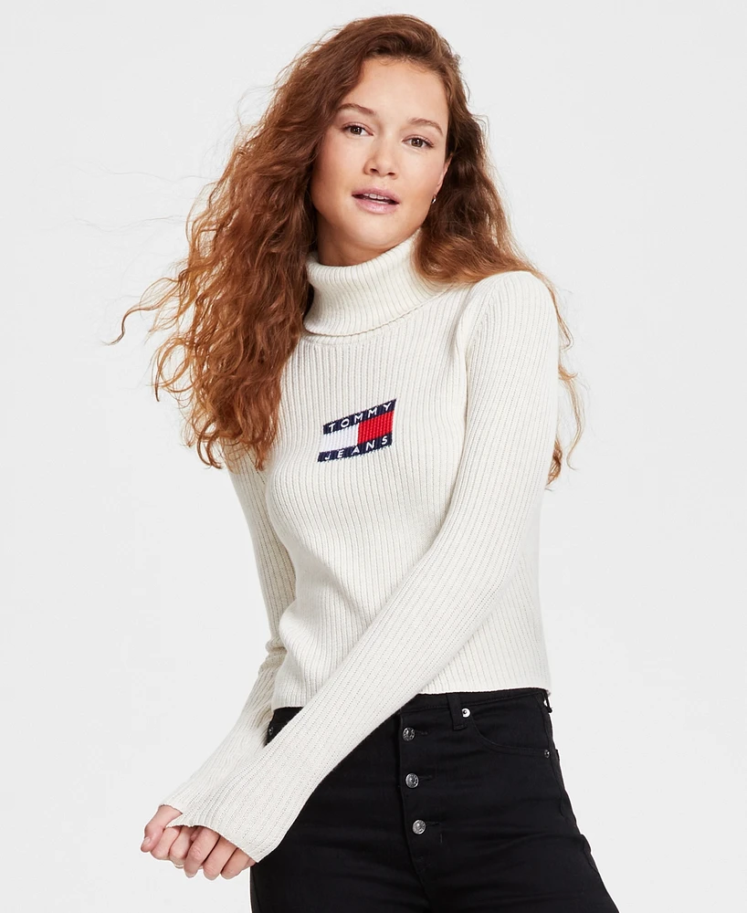 Tommy Jeans Women's Logo Flag Turtleneck Sweater