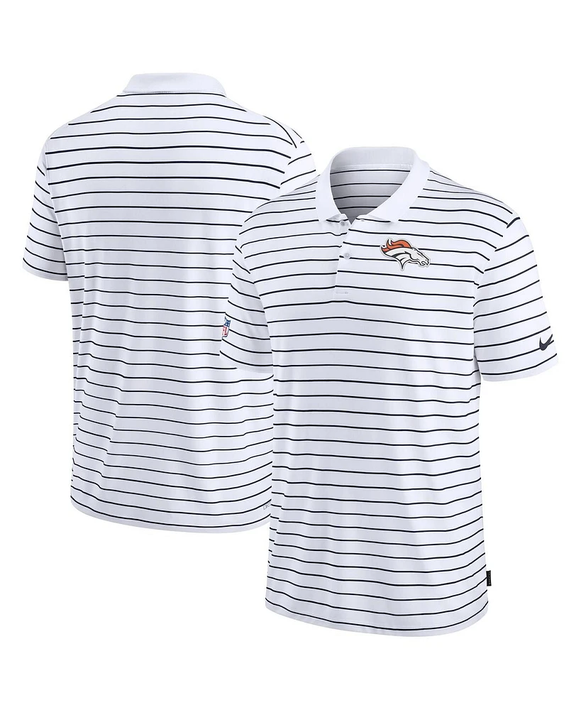 Nike Men's White Denver Broncos Sideline Lock Up Victory Performance Polo