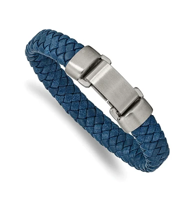 Chisel Stainless Steel Brushed Leather Bracelet