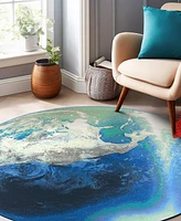 Main Street Rugs Stellar Outdoor 435 6'6"x6'6" Round Area Rug