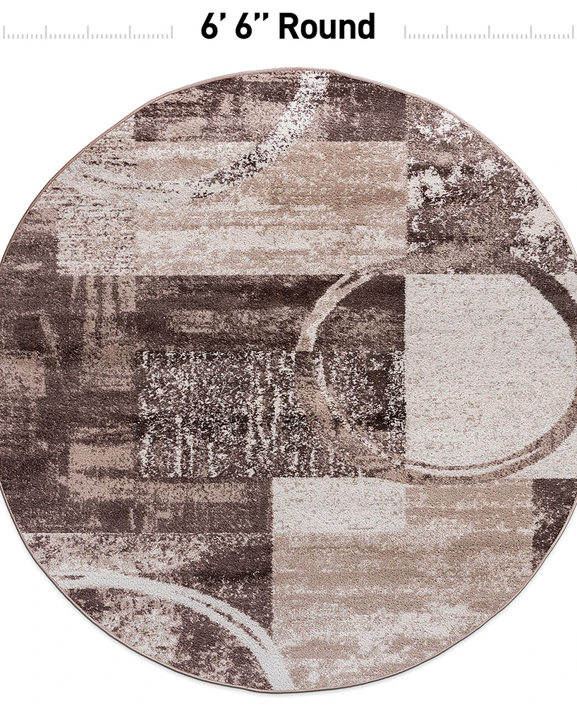 Main Street Rugs Alba 307 6'6"x6'6" Round Area Rug
