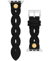 Tory Burch Women's Black Braided Leather Band for Apple Watch 38