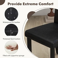 Slickblue Dining Chair Set of 4 Upholstered Kitchen Dinette Chairs with Wood Frame