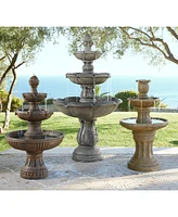 Ravenna Italian Outdoor Floor Bubbler Fountain and Waterfalls 43" High 3 Tiered Cascading for Garden Patio Backyard Deck Home Lawn Porch House Relaxat