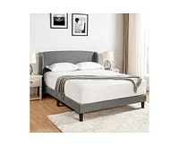 Hulala Home Gerald Modern Upholstered Wingback Platform Bed