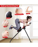 Costway Ab Machine with Lcd Monitor Adjustable Abdominal Trainer Cruncher