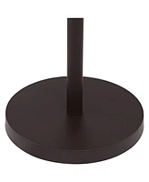Possini Euro Design Nayla Modern Floor Lamp Standing 62.5" Tall Bronze Steel Slender Column Off White Fabric Tapered Drum Shade Decor for Living Room
