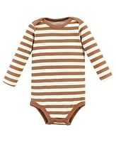 Hudson Baby Baby Boys Hudson Cotton Long-Sleeve Bodysuits, Brown Navy Mamas 5-Pack