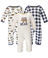 Hudson Baby Baby Boys Cotton Coveralls, Moose Bear