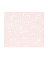 Hudson Baby Infant Girl Cotton Rich Flannel Receiving Blankets Bundle, Peace Love Flowers, One Size