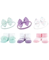 Hudson Baby Infant Girl 12Pc Headband and Socks Giftset, Mermaid, One Size