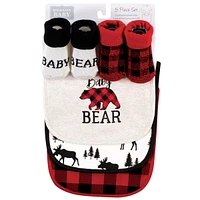 Hudson Baby Infant Boy Cotton Bib and Sock Set