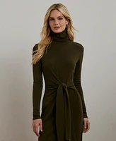 Lauren Ralph Women's Tie-Front Turtleneck Dress