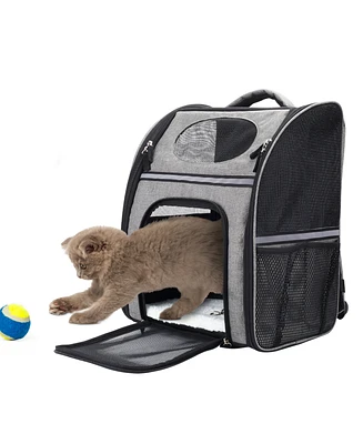 Simplie Fun Spacious Pet Carrier Backpack for Travel and Comfort