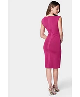 Bebe Women's Cap Sleeve V-neck Mini Bandage Dress