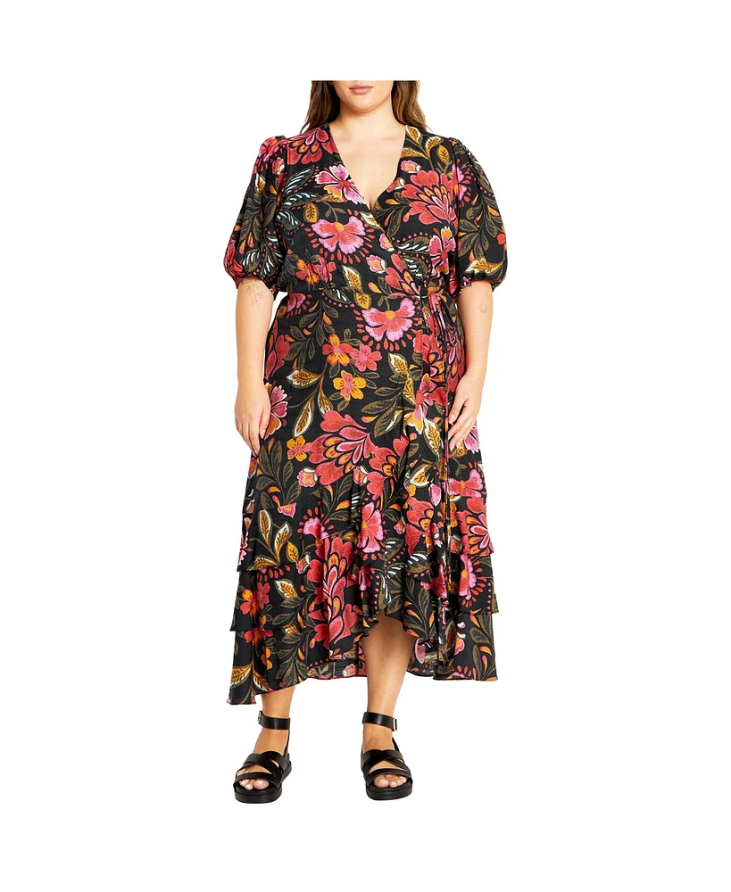 City Chic Plus Bea Print Dress