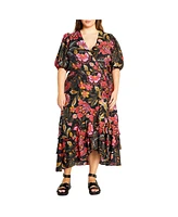 City Chic Plus Bea Print Dress