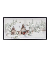 Slickblue Framed Winter Scene Canvas Wall Art 25"l