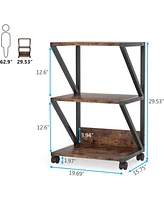 Tribesigns Printer Stand, 3-Tier Rolling Printer Cart Under Desk Storage, Machine Cart Storage Shelf on Wheels for Home Office