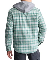 Men's Jakeim Long Sleeve Plaid Flannel Hooded Shirt-Jacket