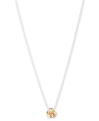 Lauren Ralph Lauren Two-Tone Knot Pendant Necklace, 16" + 3" extender