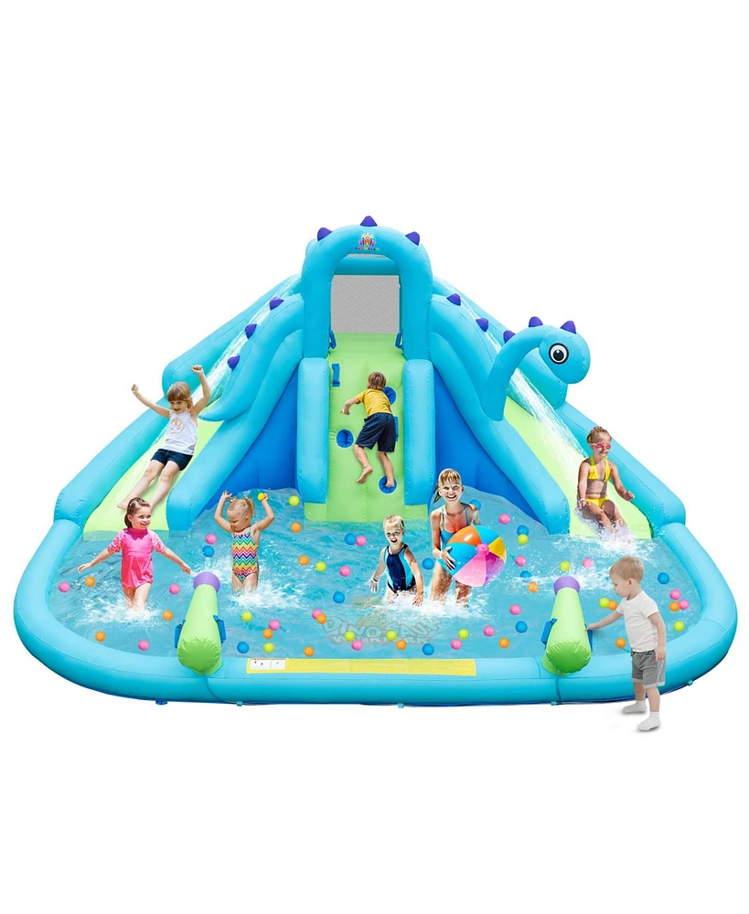 Slickblue Inflatable Water Slide with Dual Slides and Large Splash Pool (Without Blower)