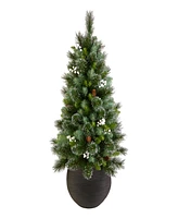 National Tree Company Glittery Crestwood Tree, 4 feet.