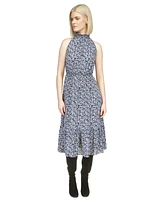 Michael Kors Women's Printed Halter Midi Dress