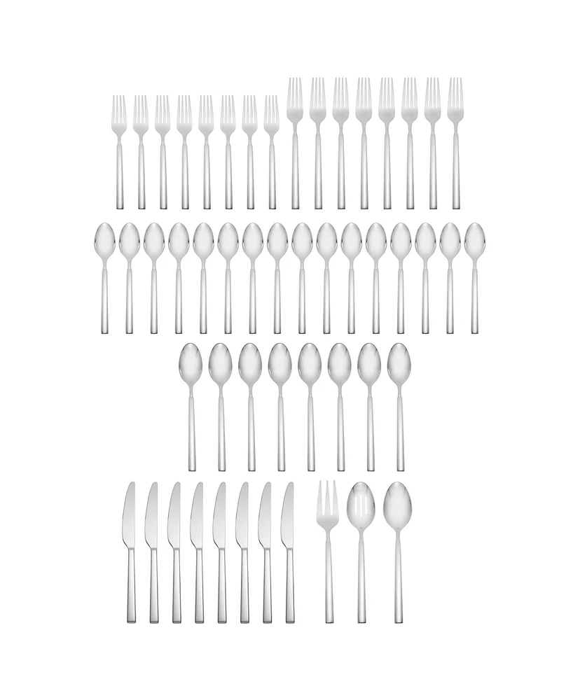 Cambridge Silversmiths Stainless Steel Drew Mirror 51-Piece Flatware Set, Service for 8