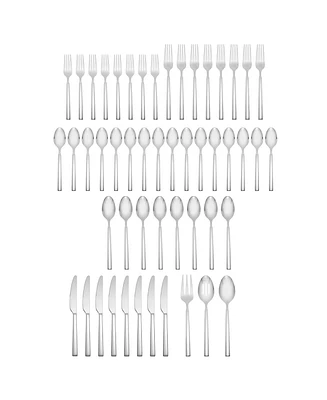 Cambridge Silversmiths Stainless Steel Drew Mirror 51-Piece Flatware Set, Service for 8