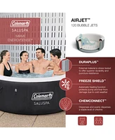 Bestway Coleman Miami AirJet Inflatable Hot Tub with EnergySense Cover, Black