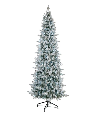 National Tree Company Snowy Comet Slim Blue Tree, 7.5 feet.