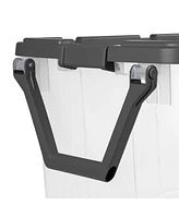 Sterilite 160 Qt Latching Stackable Wheeled Storage Box Container w/ Lid, 2 Pack