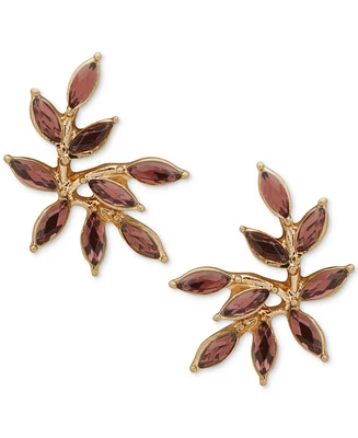 lonna & lilly Gold-Tone Stone Leaf Stud Earrings