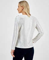 Tommy Hilfiger Women's Metallic Long-Sleeve Top