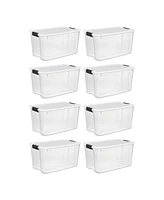 Sterilite Qt Clear Plastic Stackable Storage Bin w/ White Latch Lid