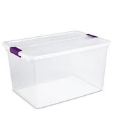 Sterilite 66 Quart Clear Plastic Latching Handle Storage Container Tote, 6 Pack