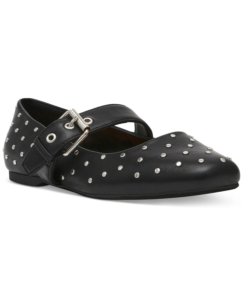 Dv Dolce Vita Women's Mellie Buckle Strap Studded Mary Jane Flats