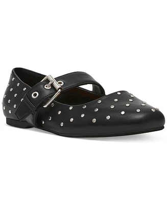 Dv Dolce Vita Women's Mellie Buckle Strap Studded Mary Jane Flats