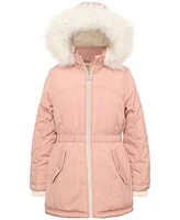 Michael Kors Big Girls Hooded Parka with Faux-Fur Trim