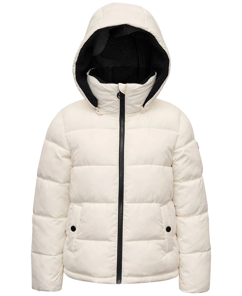 Michael Kors Big Girls Fleece-Lined Full-Zip Hooded Puffer Jacket