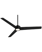 Casa Vieja 60" Monte Largo Modern Industrial 3 Blade Indoor Ceiling Fan with Dimmable Led Light Remote Control Matte Black for Living Room Kitchen Hou