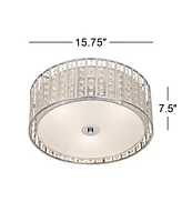 Possini Euro Design Crystal Strands Modern Ceiling Light Flush