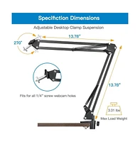 Technical Pro Webcam Suspension Crane Arm With Base and Desk Clamp