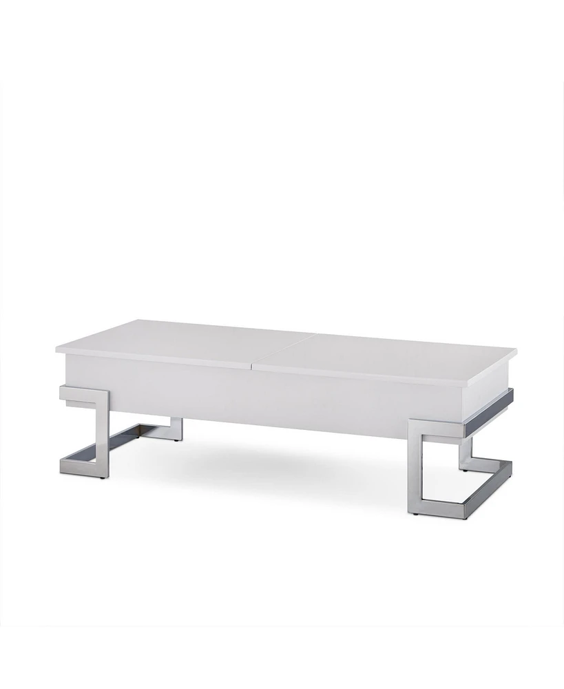 Simplie Fun Calnan Coffee Table in White & Chrome