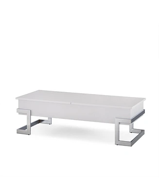 Simplie Fun Calnan Coffee Table in White & Chrome