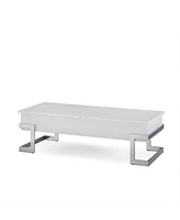 Simplie Fun Calnan Coffee Table in White & Chrome